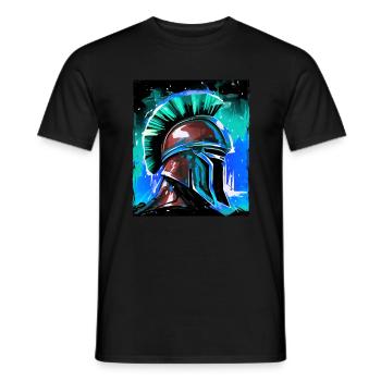 Spartan Warrior Sparta Helmet - Men's T-Shirt - black - Front - AI Model Male 178 light (178cm)