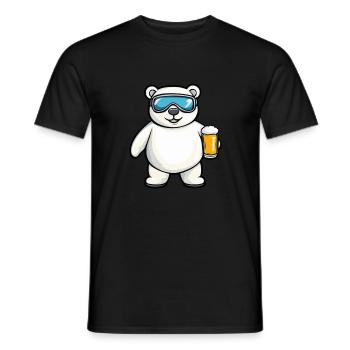 Ours polaire après-ski bière bande dessinée - T-shirt homme - noir - Devant - AI Model Male 178 light (178cm)