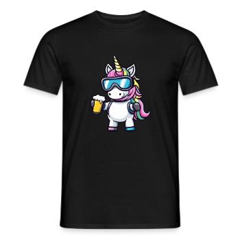 Licorne Après-Ski Bière Bande Dessinée - T-shirt homme - noir - Devant - AI Model Male 178 light (178cm)