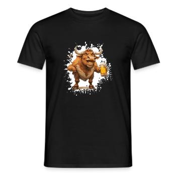 Bull Beer Funny - Men's T-Shirt - black - Front - AI Model Male 178 light (178cm)