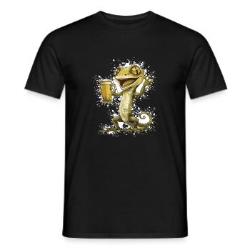 Lizard Beer Funny - Men's T-Shirt - black - Front - AI Model Male 178 light (178cm)