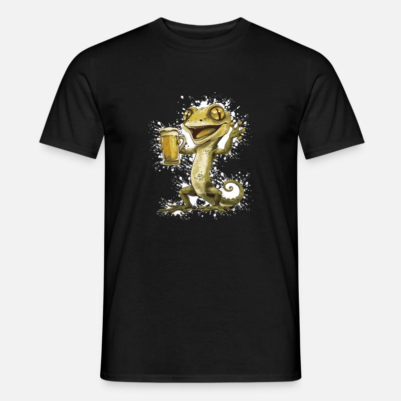 Lizard Beer Funny - Men's T-Shirt - black