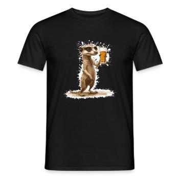 Meerkat Beer Funny - Men's T-Shirt - black - Front - AI Model Male 178 light (178cm)
