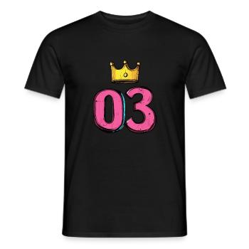 3 Zahl Krone - Männer T-Shirt - Schwarz - Vorne - AI Model Male 178 light (178cm)
