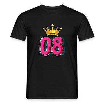 Couronne à 8 chiffres - T-shirt homme - noir - Devant - AI Model Male 178 light (178cm)