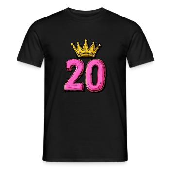 20 Zahl Krone - Männer T-Shirt - Schwarz - Vorne - AI Model Male 178 light (178cm)