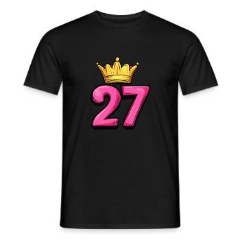 27 Zahl Krone - Männer T-Shirt - Schwarz - Vorne - AI Model Male 178 light (178cm)