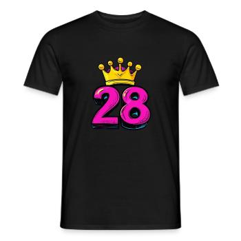28 Number Krone - Men's T-Shirt - black - Front - AI Model Male 178 light (178cm)