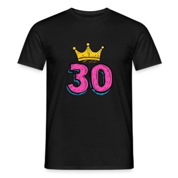 30 Zahl Krone - Männer T-Shirt - Schwarz - Vorne - AI Model Male 178 light (178cm)