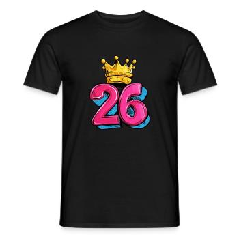 26 Zahl Krone - Männer T-Shirt - Schwarz - Vorne - AI Model Male 178 light (178cm)