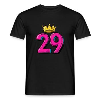 29 Zahl Krone - Männer T-Shirt - Schwarz - Vorne - AI Model Male 178 light (178cm)
