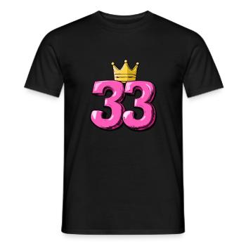 33 Zahl Krone - Männer T-Shirt - Schwarz - Vorne - AI Model Male 178 light (178cm)