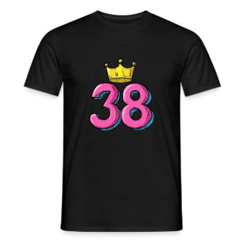 38 Nombre Couronne - T-shirt homme - noir - Devant - AI Model Male 178 light (178cm)