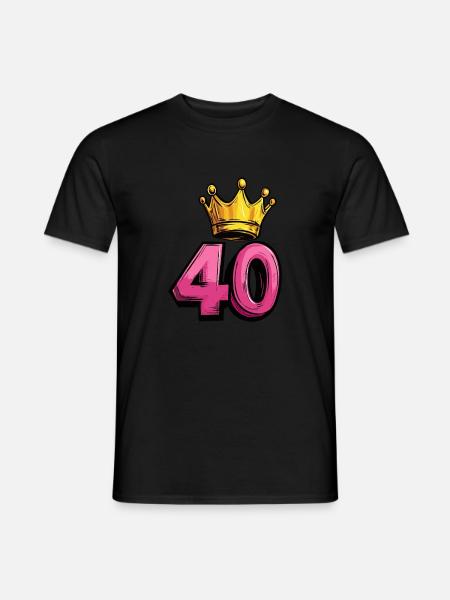 40 Zahl Krone - Männer T-Shirt - Schwarz