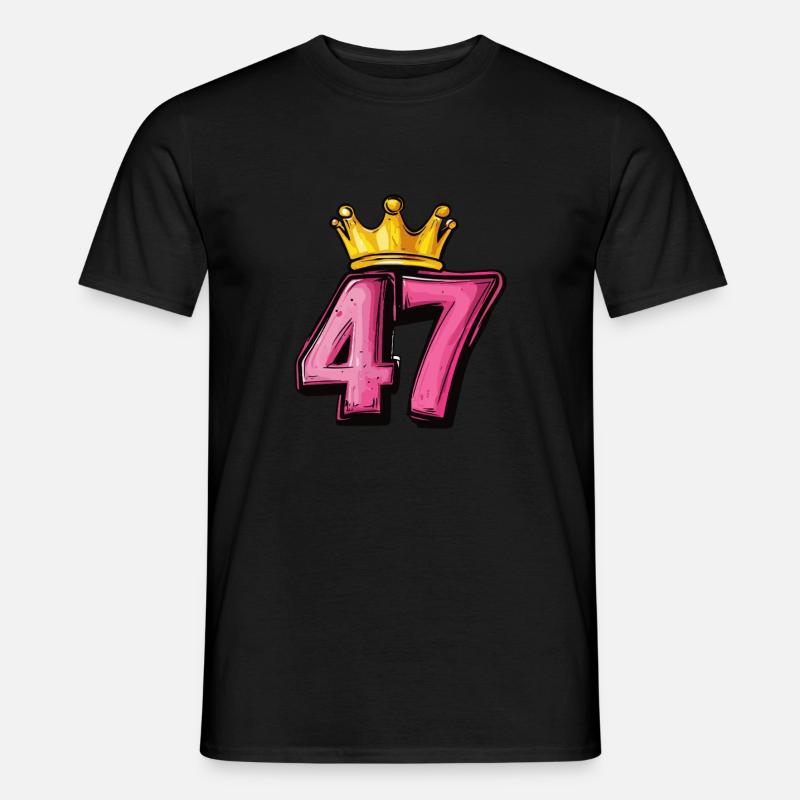 47 Zahl Krone - Männer T-Shirt - Schwarz