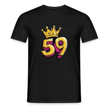 59 Nombre Couronne - T-shirt homme - noir - Devant - AI Model Male 178 light (178cm)