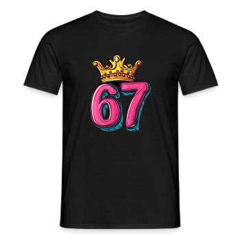 67 Zahl Krone - Männer T-Shirt - Schwarz - Vorne - AI Model Male 178 light (178cm)