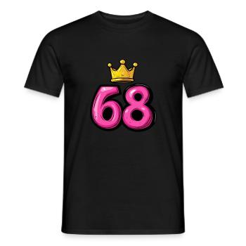 68 Nombre Couronne - T-shirt homme - noir - Devant - AI Model Male 178 light (178cm)