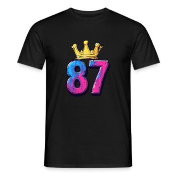87 Number Krone - Men's T-Shirt - black - Front - AI Model Male 178 light (178cm)