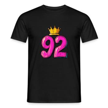 92 Number Krone - Men's T-Shirt - black - Front - AI Model Male 178 light (178cm)