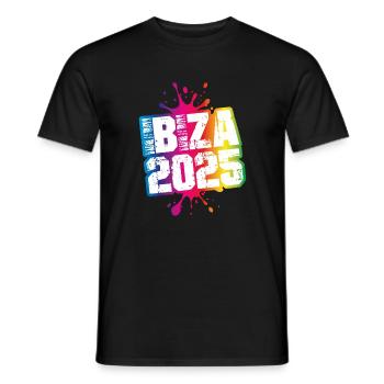 Ibiza 2025 Bunt Klecks - Männer T-Shirt - Schwarz - Vorne - AI Model Male 178 light (178cm)