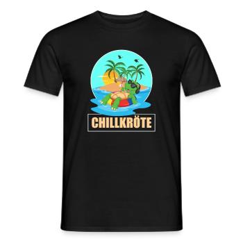 Chillkröte - Schildkröte vor Insel im Meer - Männer T-Shirt - Schwarz - Vorne - AI Model Male 178 light (178cm)