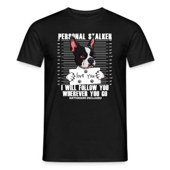 Dessin animé drôle d'amant de chien de Boston Terrier - T-shirt homme - noir - Devant - AI Model Male 178 light (178cm)