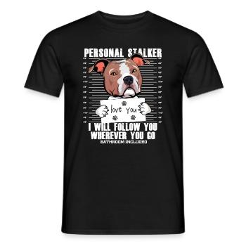 Amant drôle de chien américain Staffordshire Terrier - T-shirt homme - noir - Devant - AI Model Male 178 light (178cm)