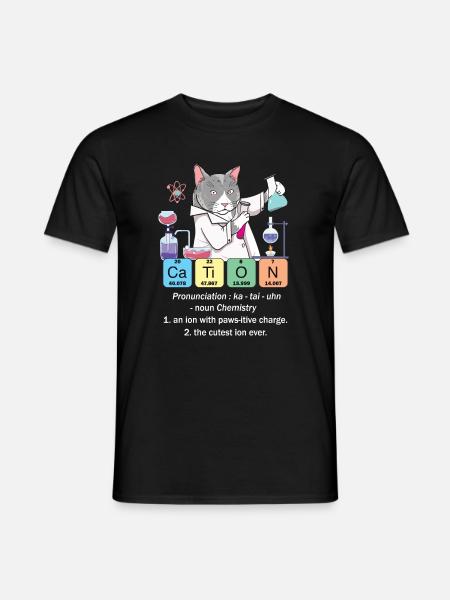 Funny Inorganic Chemistry Cat Art Gift - Männer T-Shirt - Schwarz