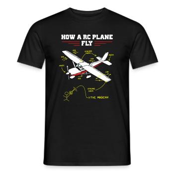 RC Plane Remote Controlled Model Funny Diagram - Männer T-Shirt - Schwarz - Vorne - AI Model Male 178 light (178cm)