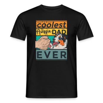 Meilleur chien de berger australien Aussie Dad Ever - T-shirt homme - noir - Devant - AI Model Male 178 light (178cm)