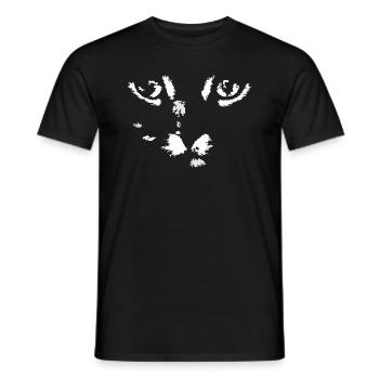 Cat Illustration - Men's T-Shirt - black - Front - AI Model Male 178 light (178cm)