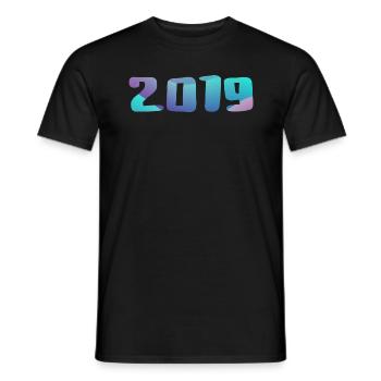 Cadeau Anniversaire 2019 Millésime 2019 Rétro 2019 - T-shirt homme - noir - Devant - AI Model Male 178 light (178cm)