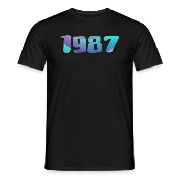 Cadeau Anniversaire 1987 Millésime 1987 Rétro 1987 - T-shirt homme - noir - Devant - AI Model Male 178 light (178cm)