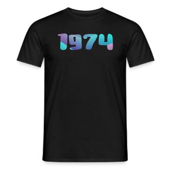 1974 Birthday Gift Vintage 1974 Retro 1974 - Men's T-Shirt - black - Front - AI Model Male 178 light (178cm)