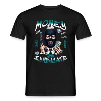 Syndicat de l’argent - T-shirt homme - noir - Devant - AI Model Male 178 light (178cm)