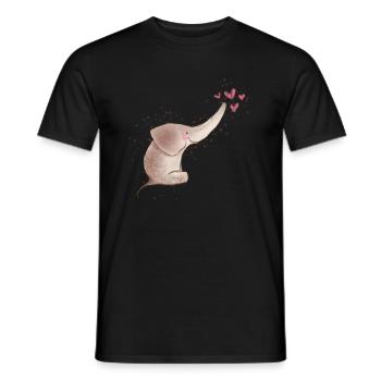 Elefanten Baby Süss T-Shirt Geschenkidee - Männer T-Shirt - Schwarz - Vorne - AI Model Male 178 light (178cm)