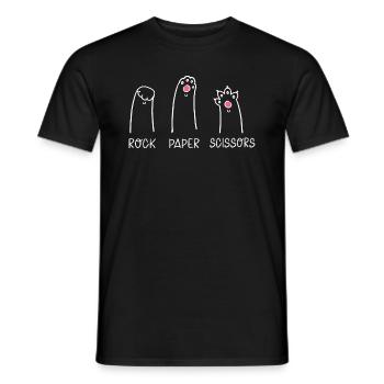 Rock Paper Scissors Cat Cat Lover Funny - T-shirt homme - noir - Devant - AI Model Male 178 light (178cm)