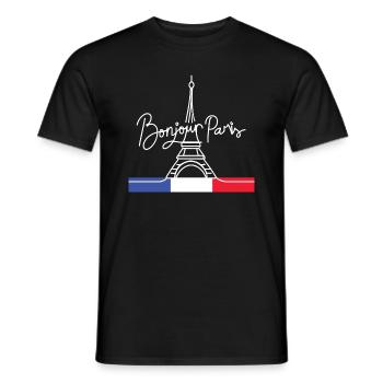 Cadeau Design graphique Paris Tour Eiffel France - T-shirt homme - noir - Devant - AI Model Male 178 light (178cm)