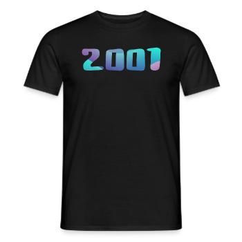 Birthday Gift 2001 Vintage 2001 Retro 2001 - Men's T-Shirt - black - Front - AI Model Male 178 light (178cm)