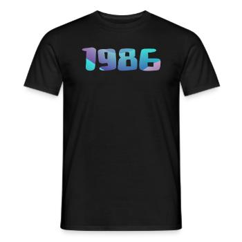 Cadeau Anniversaire 1986 Millésime 1986 Rétro 1986 - T-shirt homme - noir - Devant - AI Model Male 178 light (178cm)