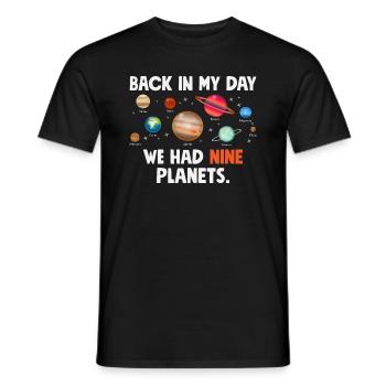 Funny solar system we had nine planets - Men's T-Shirt - black - Front - AI Model Male 178 light (178cm)