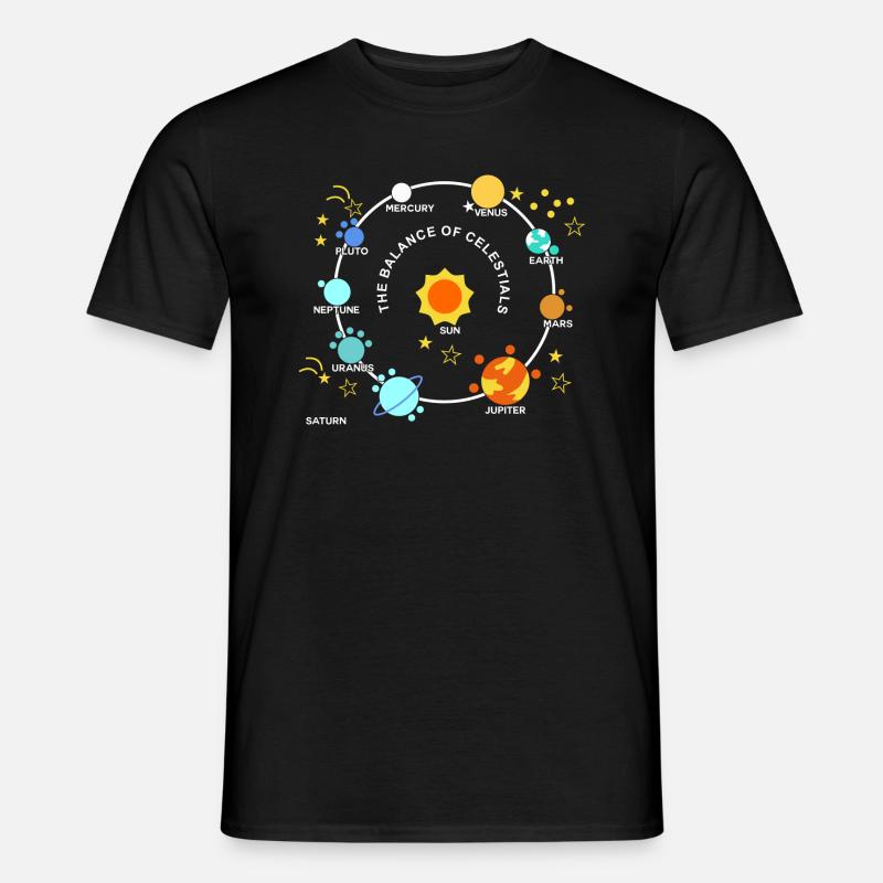 Planets Solar Graphic Planets Solar System Stars - Men's T-shirt - black