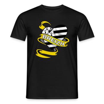 Coeur Breton - T-shirt homme - noir - Devant - AI Model Male 178 light (178cm)