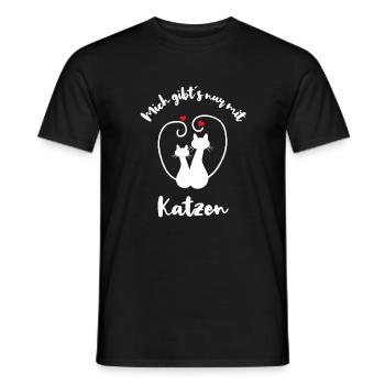 Katzenliebhaber Mich gibt´s nur mit Katze - Männer T-Shirt - Schwarz - Vorne - AI Model Male 178 light (178cm)