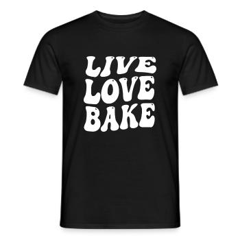 Live Love Bake - Men's T-Shirt - black - Front - AI Model Male 178 light (178cm)
