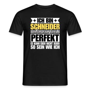 Perfekter Schneider - Männer T-Shirt - Schwarz - Vorne - AI Model Male 178 light (178cm)