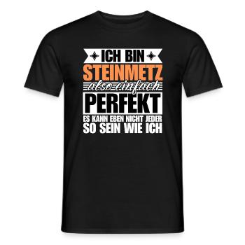 Perfekter Steinmetz - Männer T-Shirt - Schwarz - Vorne - AI Model Male 178 light (178cm)