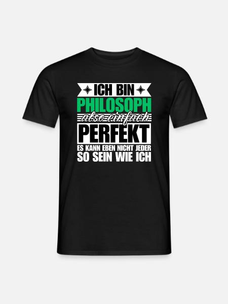 Perfekter Philosoph - Männer T-Shirt - Schwarz