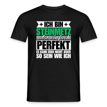 Perfekter Steinmetz - Männer T-Shirt - Schwarz - Vorne - AI Model Male 178 light (178cm)